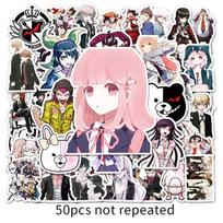 Danganronpa Game Character Stickers: 50-Pack for Laptops, Luggage, and Car Decoration gray