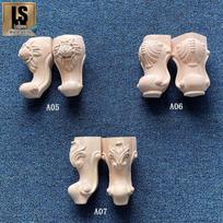 Dongyang Carved Solid Wood Floral Table Legs - European Style for Coffee Tables, Desks, and Dining Chairs. A07 Model 12*5cm