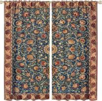 William Morris Retro Plant Pattern Floral Windows Curtains Art Print Living Room Bedroom Darkening Made Of Polyester Sitting Window Treatment W100*H70(CM)-Grommet top&2PCS gray