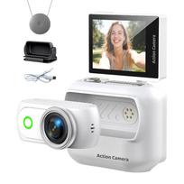 4K itin didelės raiškos nykščio veiksmo kamera, WiFi, plataus kampo objektyvas, nešiojama magnetinė sportinė kamera lauko kelionėms ir studentams None Card rožinė