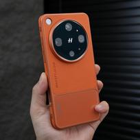 For OPPO Find X9 Ultra Case Leather PU New Anti-Slip Lychee Texture Protective Phone Cover For OPPO Find X9Ultra 5G Shell Bumper OPPO Find X9 Ultra oranžinė