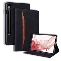 Compatible with Samsung Galaxy Tab S10FE + tablet leather case, retro matte color-block card slot holder, shockproof case samsung tab s10 ruda