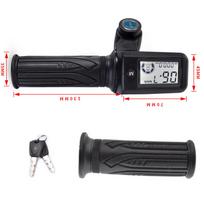E-Bike Throttle Grip Handlebar 24-72V Electric Scooter Accelerator Power Indicator Key Grip Bicycle Handlebar With LED Display 8pin 3 gear speed gray