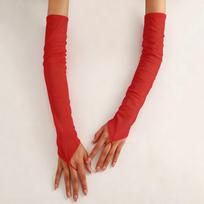 50cm Solid  Retro Women Gloves Stretchy Long Fingerless Gloves Fashion Party Gloves  Wedding beige