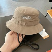 Fashion Mountain Range Embroidery Fisherman Hat Solid Color Unisex Sunscreen Hats Sun Protection Travel Hat Outdoor