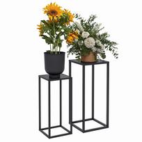 Gėlių stovas, 2 vnt. rinkinys, skandinaviškas dizainas, metalinis rėmas, 58,5/65 cm aukštis, juodas 31 x 31 x 65 cm juoda