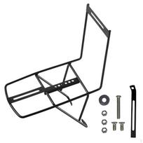 Front Cycle Cargo Rack HeavyDuty Sturdy Bike Luggage Carrier for Commuters, Solid W Screws Clamp gray