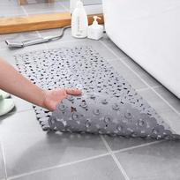 Non-Slip Bath Tub Shower Mats Pebble Shape Machine Washable Bathtub Mat With Drain Holes Suction Cups For Bathroom 70x36cm skaidri
