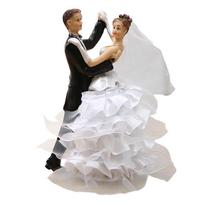 Anniversary Party Resin Wedding Cake Toppers Dancing Figurines Couple Figurines Women white