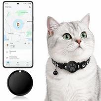 Naminių gyvūnėlių sekiklis GPS antkaklis katėms Tik Android Išmanusis žymeklis Atsparus vandeniui Suderinamas su Google Find My Nėra mėnesinio mokesčio Pažangi sekimo sprendimas Išmanusis juoda