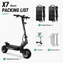 2026 hot sale X7-72APP European and American high-power 9000-watt 72V38ah electric scooter off-road pedal high-speed wheel 150 kg X7 (Black) APP-72V38ah-1-TT