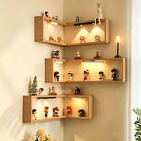 In-Stock Solid Wood Wall-Mounted Corner Toy Display Shelf 40*20*20CM