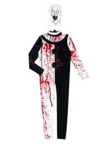 The new broken soul clown performance clothes, the same stage performance clothes for men and women with blood stains S black
