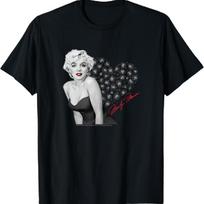 Marilyn Monroe - Leopardinės Širdies Marškinėliai XXXXXL juoda