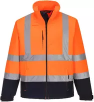 Gero matomumo kontrastinga PORTWEST S425 Softshell striukė, Dydis: M, Pw spalvos: Geltona/Navy