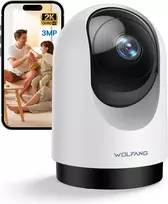 WOLFANG vidaus Wi-Fi stebėjimo kamera 2K 3 MP su 360° pasukimu ir naktiniu matymu WS03
