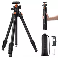 K&F CONCEPT aliumininis fotoaparato trikojis su rutuline galvute, 162,5 cm, O235A1+BH-40