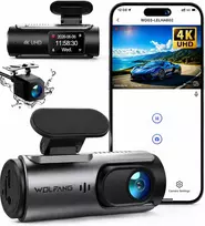 WOLFANG automobilinis vaizdo registratorius 4K su galine 1080p kamera, Wi-Fi ir 170° objektyvu WD03
