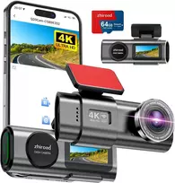 zhiroad automobilinis vaizdo registratorius 4K UHD, priekinė ir galinė 1080p kamera, Wi-Fi Q20S