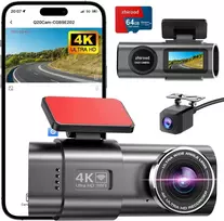 zhiroad automobilinis vaizdo registratorius 4K priekinė ir 1080p galinė kamera Wi-Fi Q20