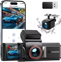WOLFANG automobilinis vaizdo registratorius su priekine ir galine 4K/1080p kamera, Wi-Fi, WD05