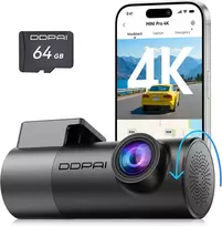 ddpai automobilinė kamera MINI Pro 4K su 64GB kortele, Wi-Fi 6 ir 360° objektyvu