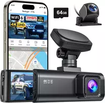 REDTIGER automobilinis vaizdo registratorius 4K su galine 1080p kamera, Wi-Fi, GPS, F7N