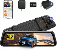 WOLFBOX skaitmeninis galinio vaizdo veidrodis su vaizdo registratoriumi M40, 10 colių, 4K