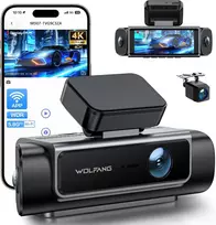 WOLFANG 4 kanalų automobilinis vaizdo registratorius 4K su 3,39 col. IPS ekranu WD07