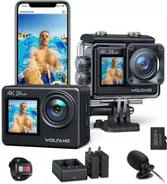 WOLFANG sporto kamera 4K UHD 24 MP Wi-Fi, atspari vandeniui iki 40 m GA200