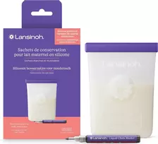 Lansinoh daugkartiniai silikoniniai motinos pieno laikymo maišeliai 240 ml, 5 vnt., 20495