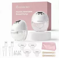 KISSBOBO nešiojamas elektrinis pientraukis K8, 4 režimai, 19 siurbimo lygių, 1300 mAh