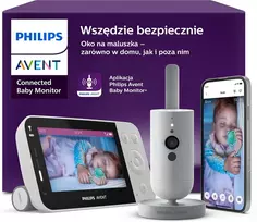 Philips Avent elektroninė auklė su HD 1080p kamera, Wi-Fi ir 12 val. Eco režimu SCD951/26