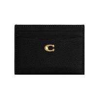 Coach Card Case 11 Classic Fashion Solid Color Gold Logo Pebbled Leather Card Holder Women Card Holder Black CM436-B4BK Basic Set (Bag+Dust Bag) black