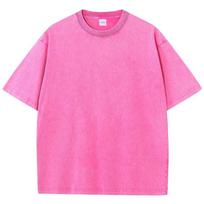 Y2K Solid Color Gym Cotton Washed Women T-Shirt Casual Loose T Shirt Crewneck Summer Short Sleeve Running Streetwear S pink