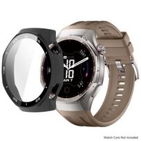 Silikoninis dirželis+dėklas Huawei Watch GT6 Pro 46mm Stiklas Atsparus įbrėžimams Ekrano apsauga PC Apsauginis buferis GT 6 Priedams For Huawei GT6Pro 46 black