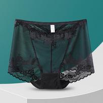 Big Size Female Summer Sexy Lace Hollow Breathable No Mark Abdominal High Waist Triangle Briefs L