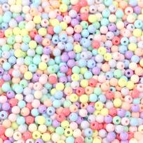 1000pcs 4mm Acrylic Beads Mini Solid Color Round Loose Spacer Seed Beads For Jewelry Making DIY Bracelets Necklace Accessories pink