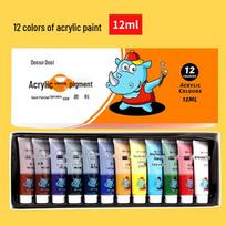Acrylic Paint Set for Hand-Painted Shoes - Waterproof & UV-Resistant, 12ML Tubes, Available in 12, 24, or 36 Colors for Kids black