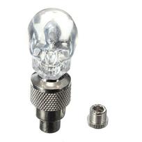 2Pcs/lot Wheel Tire Valve Cap Seal Skull Shape LED Light Lamp Vibration on/Off Fit Bicycle Motorbike Car Universal gray