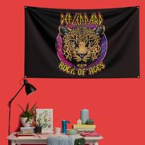 Def Leppard Inspired Rock Music Flag 3x5 Ft 90x150cm Polyester Decorative Banner Tapestry For Music Fans Bedroom Wall Decoration 74x94cm(29x37in) brown
