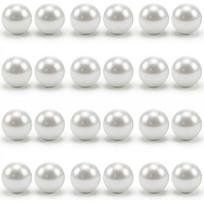 12 Pairs Imitation Pearl Stud Earrings, Big Pearl Earrings Se | Round Ball Pearl Earrings Set for Women, White Pearls Silver Post 6mm white