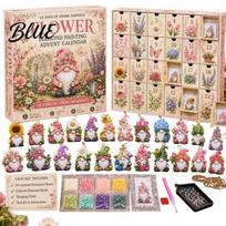 Halloween Advent Calendar 31 Days Gnome Calendar Christmas DIY Faux Diamond Art Handmade Pendant Collection Craft Kit Hanging Ornaments for Holiday B brown