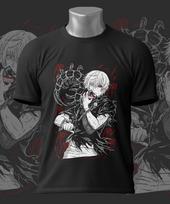 Tokyo Ghoul T-Shirt Ken Kaneki T-Shirt Japanaise Manga Anime Tshirt Tee All Size M black