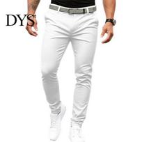 Business Casual Pants Men Solid Color Suit Long Mid-rise Slant Pockets Zipper Fly Slim Fit Office Trousers Fine Sewing Workwear Lightweight M white