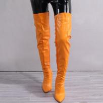 Big Size 34 43 Women Over the Knee Boots Leather Stiletto High Heel Leg Boots Zapatos Mujer 35