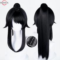 Aukštos kokybės Ayano Aishi Cosplay perukas Atsparus karščiui Sintetinių plaukų perukai + Peruko kepuraitė black
