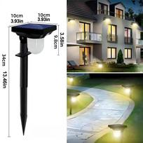 1-4PCS LED Solar Lawn Lamp Outdoor Landscape Spotlight 3 modes Wall Light Motion Sensor Garden Decoration Yard Patio Pathway 1Pc gray