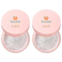SKINFOOD Peach Cotton Multi Finish Powder Big Size 15g*2Pcs/4Pcs 2Pcs white