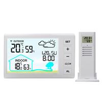 Wireless Weather Station Digital Thermometer Hygrometer Battery Powered Indoor Outdoor Thermometer Alarm Clock for Home Office auksas